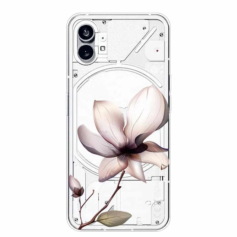 For Nothing Phone 1 2 Case Silicone Soft Cute Transparent Coque for Nothing Phone (2) TWO One Protective Funda Clear TPU Covers