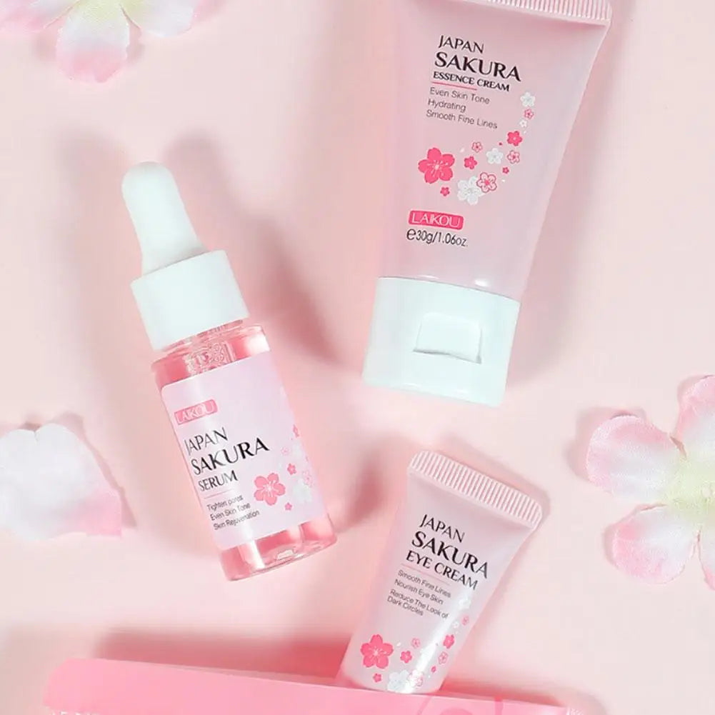 Sakura Skin Care Sets & Kits With Cleanser Serum Eye Cream essence Cream Beauty Products For Women Gift Sets Routine Travel Kit