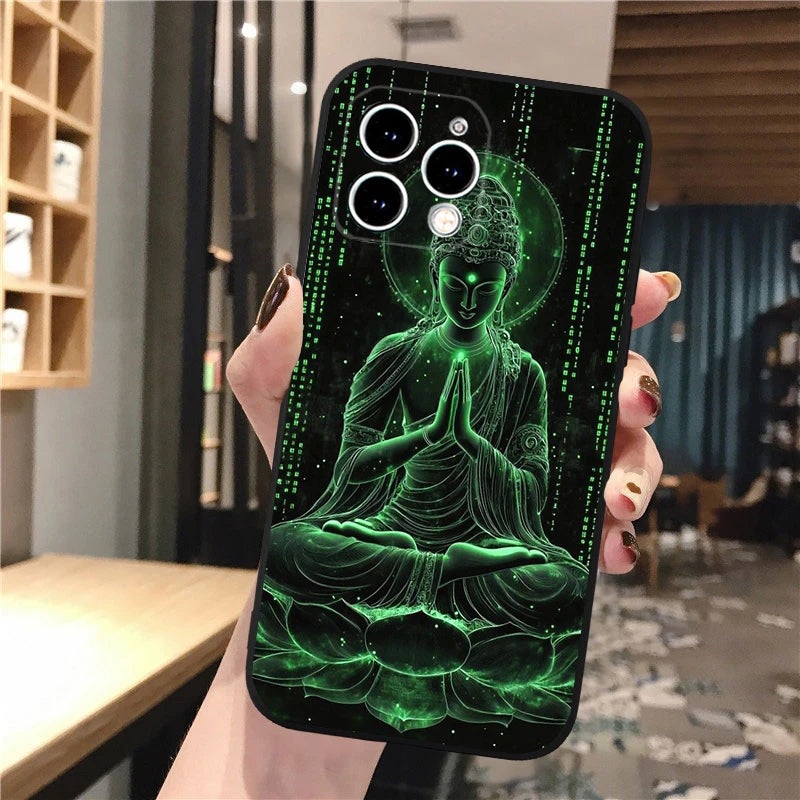 Buddha Phone Case For iPhone 16 15 13 14  Pro Max 16 14 13 Pro 15 Plus 16E Silicone Cover