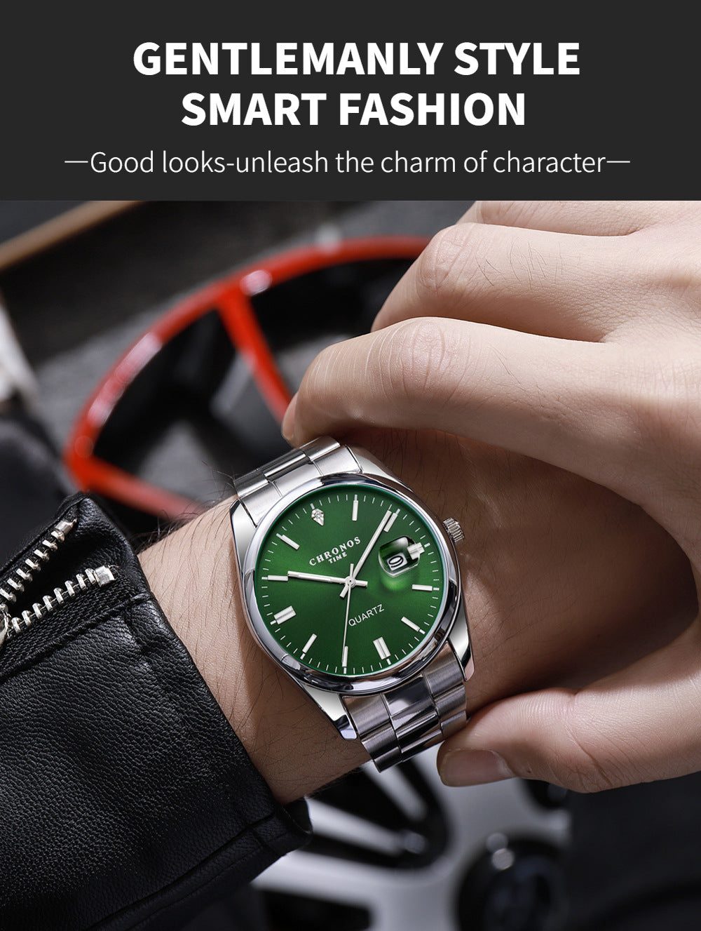 CHRONOS Top Brand Luxury Man Wristwatch Waterproof Luminous Date Men Watches Stainless Steel Quartz Men's Watch Male reloj