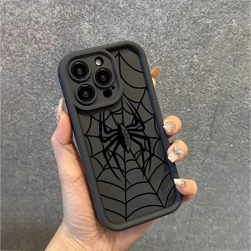 Black Phone Case For iPhone 14 15 16 Shockproof Candy Matte Soft Silicone Bumper Cover