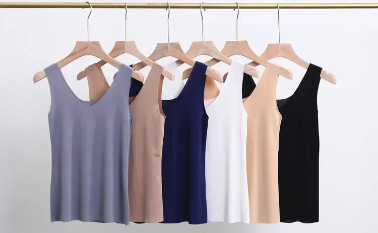 M-5XL Plus Size Full Slips Dresses For Women Summer Thin Seamless Ice Silk Petticoat Underskirt Sleeveless Underwear Dress Slips
