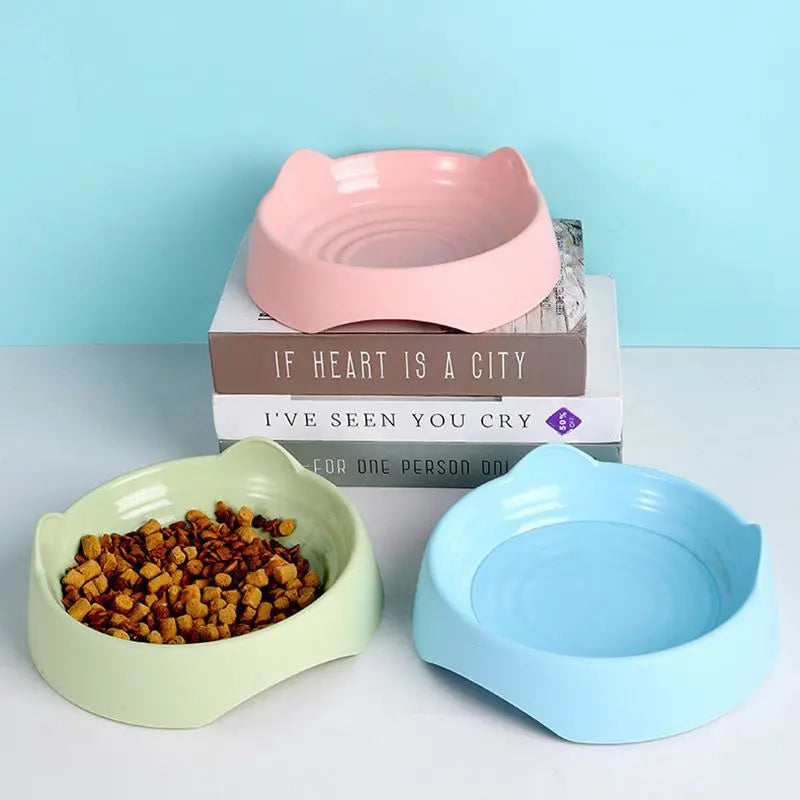 1-2Pcs Pet Dog Cat Food Bowl Cat Water Feeding Bowl Durable Plastic Standing Ear Threaded Pet Bowl Feeder Pets Accessories