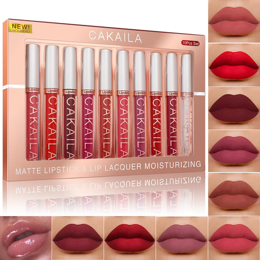 Lipstick Set Is Waterproof, Sweat Resistant, and Not Easily Smudged. Its Texture Is Silky, Smooth, And Does Not Pull Out And Dry