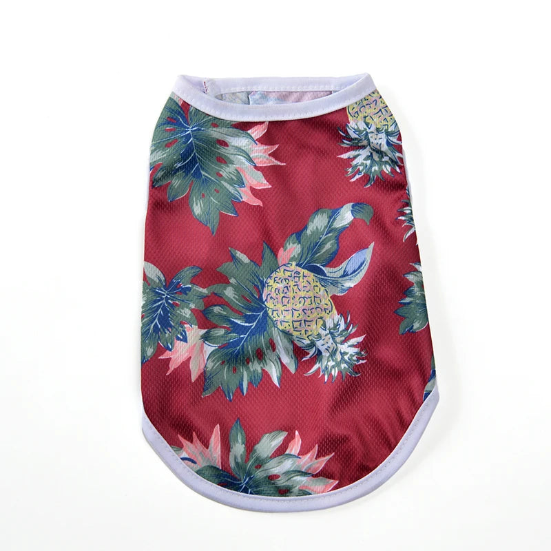 Summer Dog Vest Clothes For Small Medium Dogs Cats Breathable Hawaiian Beach Style Puppy T-shirt  Chihuahua Yorkshire Pug Coat