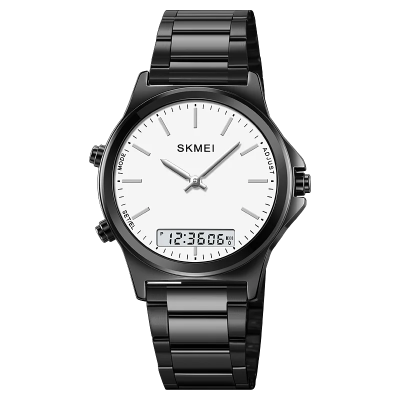 SKMEI Full Steel 3 Time Back Light Display Digital Chrono Sport Watches Mens Waterproof Alarm Wristwatches Clock reloj hombre