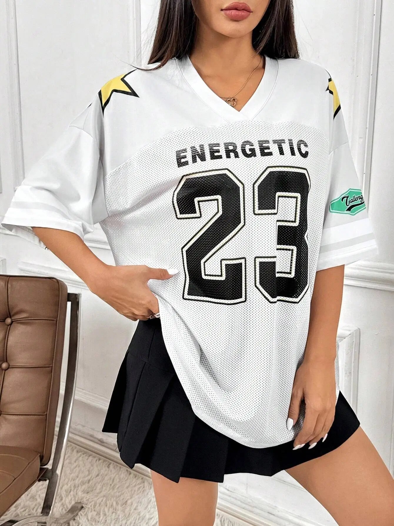 Lady Pink European and American Fashionable Loose Casual Street Printed Sportswear Tops Summer Girl Style Short Sleeved T-shirt
