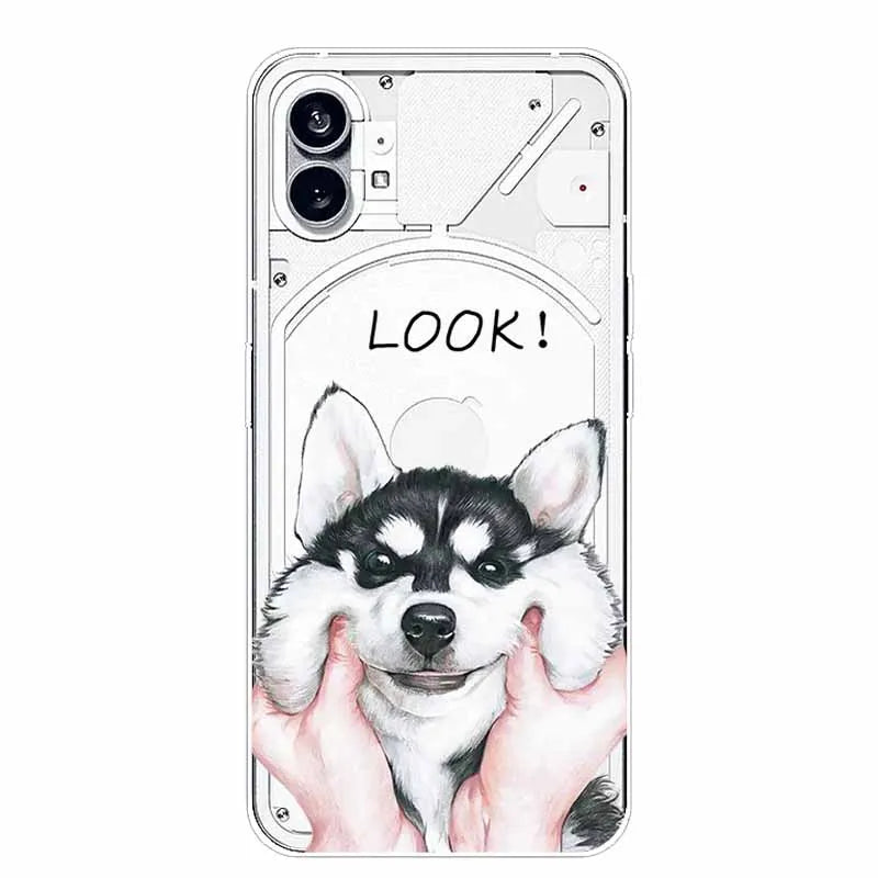 For Nothing Phone 1 2 Case Silicone Soft Cute Transparent Coque for Nothing Phone (2) TWO One Protective Funda Clear TPU Covers