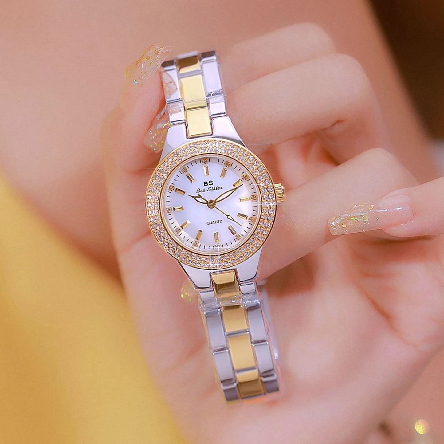 Luxury Elegant Quartz Watches Women High Quality Diamond Dial Ladies Watch Fashion Stainless Steel Bracelet Women's Wristwatch