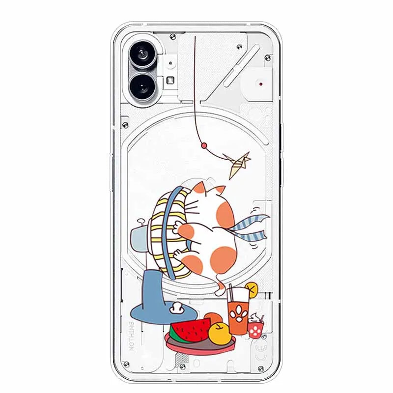 For Nothing Phone 1 2 Case Silicone Soft Cute Transparent Coque for Nothing Phone (2) TWO One Protective Funda Clear TPU Covers