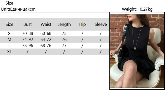 Women Mini Dress Women Elegant Sexy Solid Sleeveless Round Neck Nipped Waist Backless Evening Party Bubble Black Short Dresses
