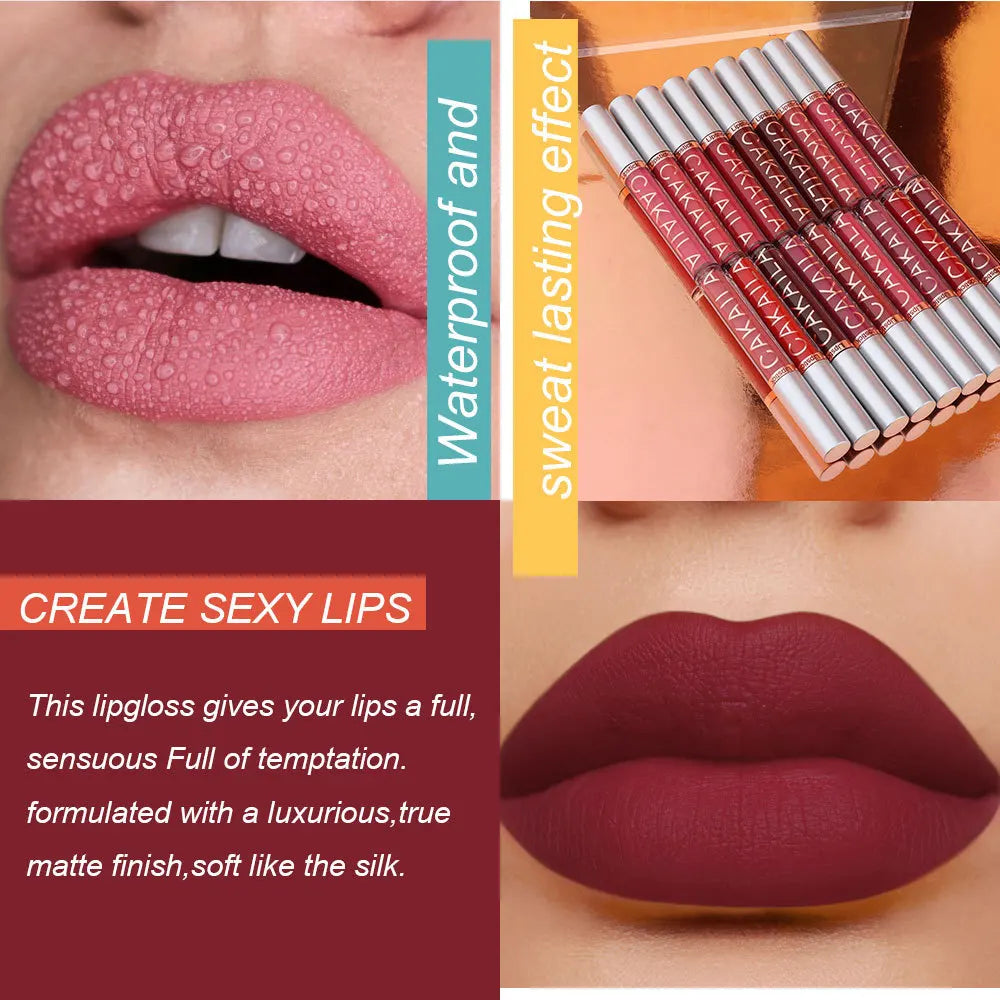Lipstick Set Is Waterproof, Sweat Resistant, and Not Easily Smudged. Its Texture Is Silky, Smooth, And Does Not Pull Out And Dry