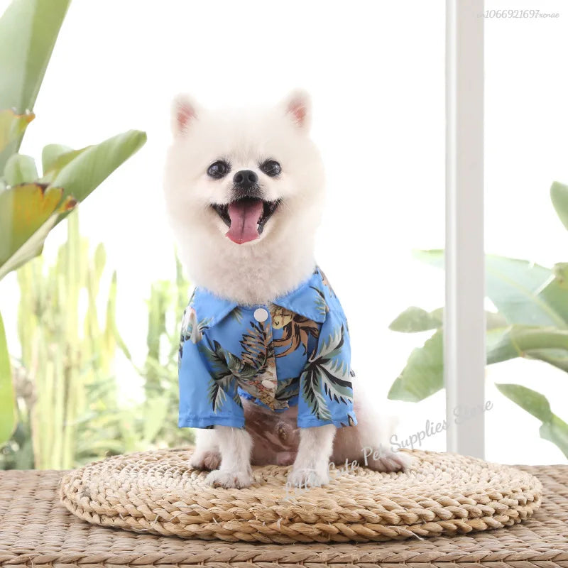 Pet Beach Pineapple Shirts Hawaiian Style Dog Cat Coat Vest Spring Summer Thin Breathable Puppy T-Shirt Clothes Fashion Costumes