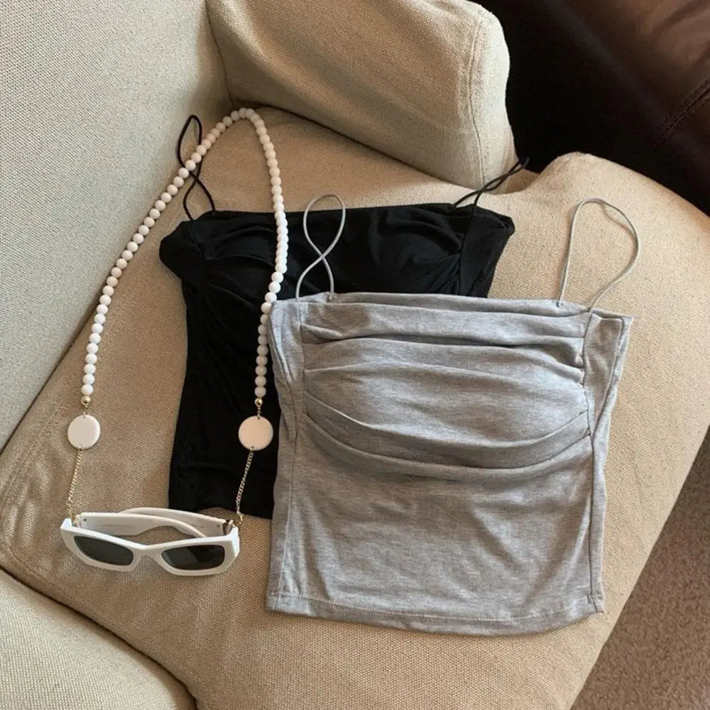 Women Casual Vest Beauty Back Camisole With Thin Straps Sexy Sleeveless Tank Tops Summer Female Bra Lingerie Tees Streetwear