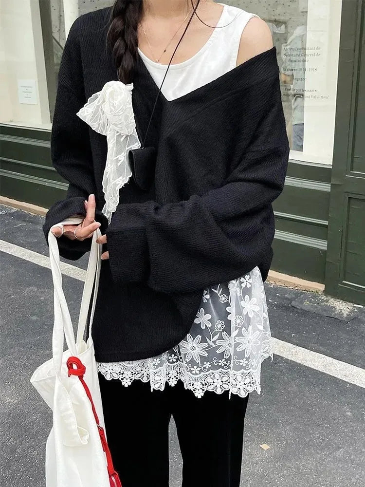Women Clothing Fashion Vest O-neck Sleeveless Tunic Camis Y2k Tops 2025 Ropa Mujer Patchwork Lace Top Casual Loose Summer Tanks