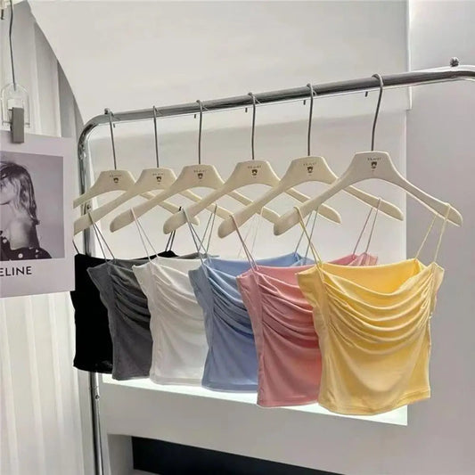 Women Casual Vest Beauty Back Camisole With Thin Straps Sexy Sleeveless Tank Tops Summer Female Bra Lingerie Tees Streetwear