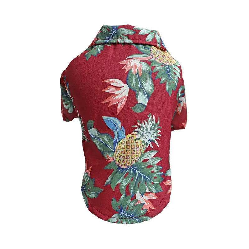 Hawaiian Style Puppy Clothes for Small Medium Dogs T-shirt Pet Clothing French Bulldog Vest Pets Outfits Chihuahua Costumes