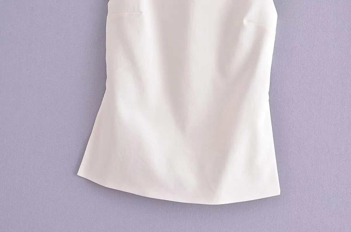 HXAO Women Top 2024 Lace Up Backless Camisole Top Women Cheap clothes Sexy Fashion Tanks & Camis Crop top Women White Black top