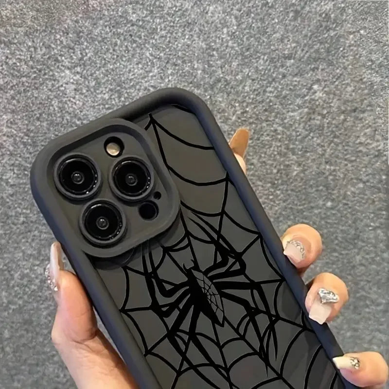 Black Phone Case For iPhone 14 15 16 Shockproof Candy Matte Soft Silicone Bumper Cover