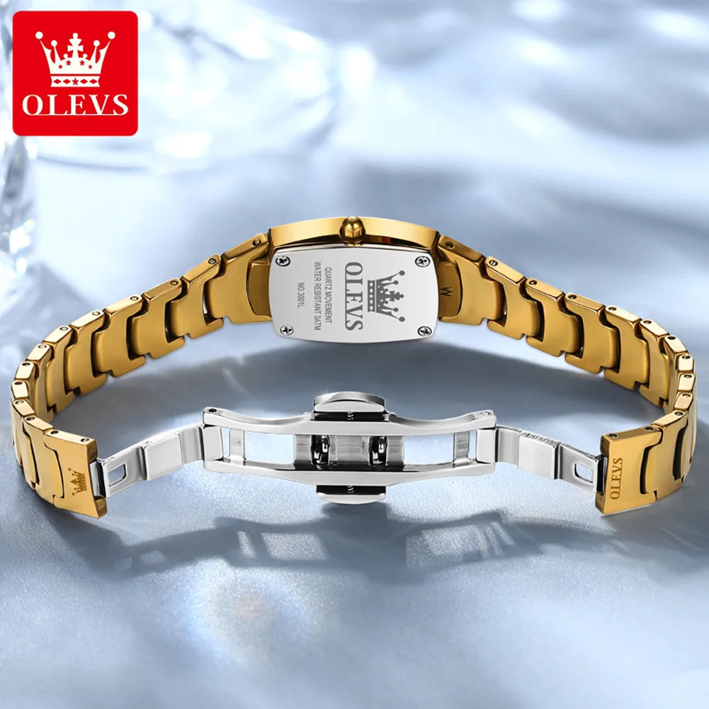 OLEVS 7006 Ladies Watch Luxury Original Quartz Wristwatch Tungsten Steel Waterproof Luminous Watches for Women Bracelet Set