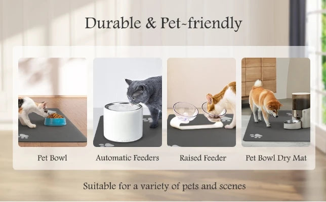 VIKAMA diatom mud pet dining area cat and dog placemat, water-absorbing, anti-slip feeding, splash-proof pad, pet supplies