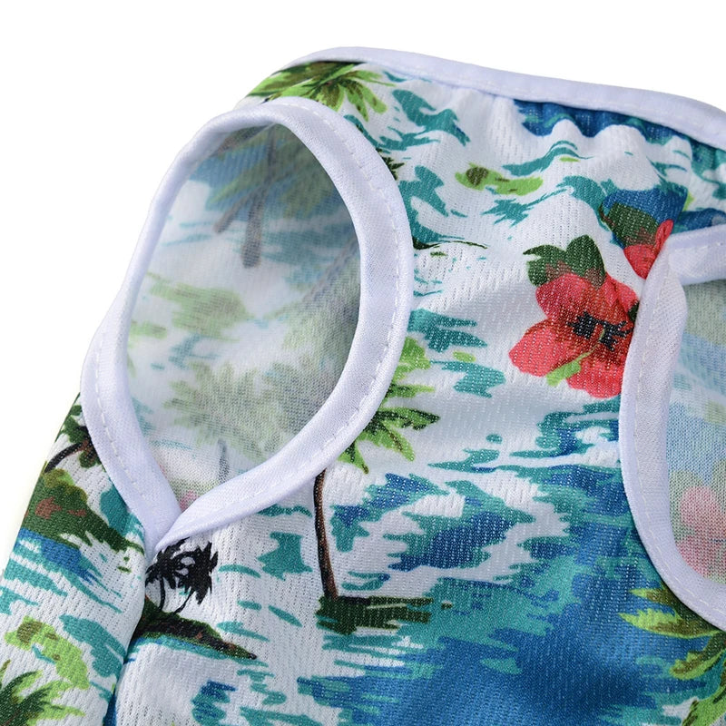 Summer Dog Vest Clothes For Small Medium Dogs Cats Breathable Hawaiian Beach Style Puppy T-shirt  Chihuahua Yorkshire Pug Coat