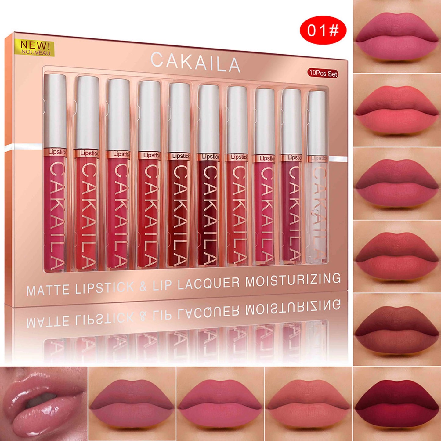 Lipstick Set Is Waterproof, Sweat Resistant, and Not Easily Smudged. Its Texture Is Silky, Smooth, And Does Not Pull Out And Dry