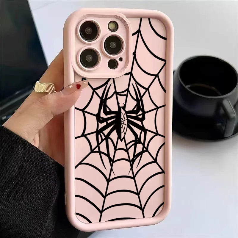 Black Phone Case For iPhone 14 15 16 Shockproof Candy Matte Soft Silicone Bumper Cover