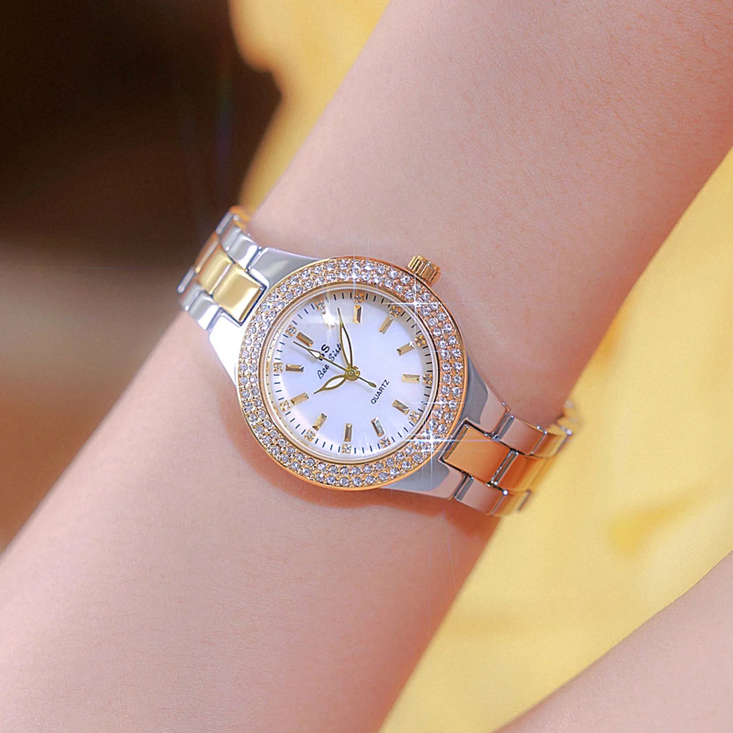 Luxury Elegant Quartz Watches Women High Quality Diamond Dial Ladies Watch Fashion Stainless Steel Bracelet Women's Wristwatch
