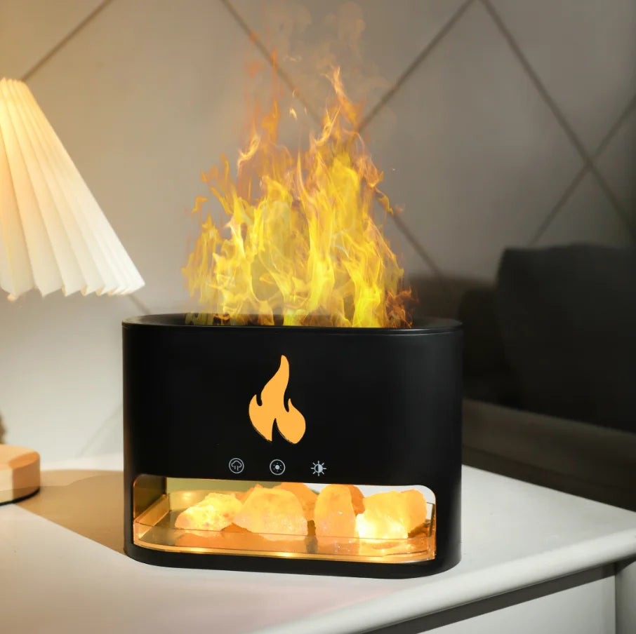 Flame Essential Oils Scent Defuser Ultrasonic Cool Mist Led Simulation 3D Fire Flame Effect Aroma Air Humidifiers Diffusers
