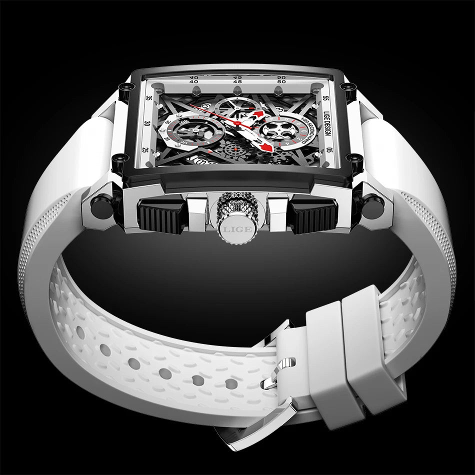 2024 New Top LIGE Brand Luxury Men Watch Business Square Watch Men Casual Sport Quartz Chronograph Clock Male Waterproof Watches