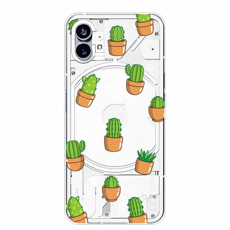For Nothing Phone 1 2 Case Silicone Soft Cute Transparent Coque for Nothing Phone (2) TWO One Protective Funda Clear TPU Covers