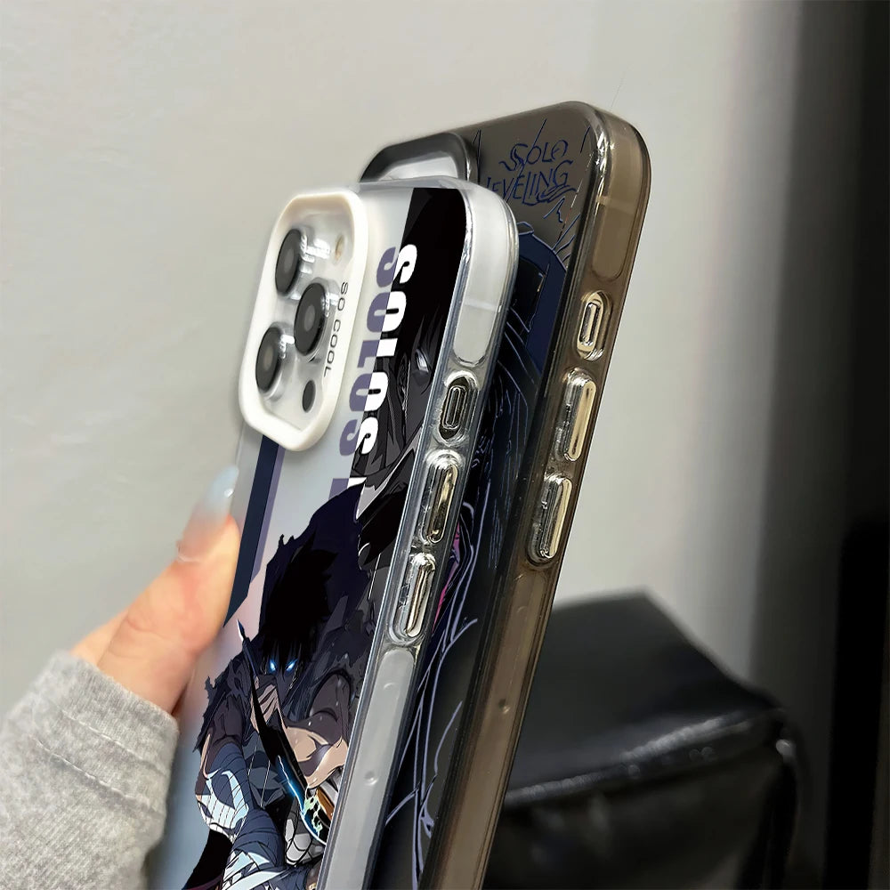 COOL  ANIME Solo Leveling FUNDA Phone Case For iPhone 16 14 15 Pro Max Plus Shockproof  Clear Back Cover