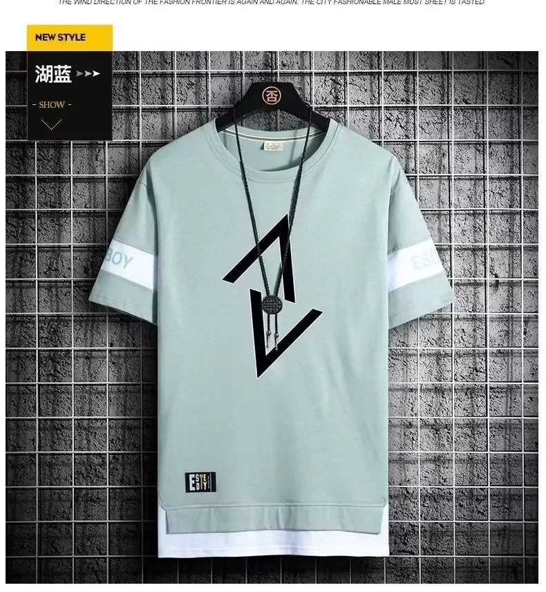 T Shirt Brand Men Clothing T-Shirts Fashion Short Sleeve Tshirt Streetwear Summer Round Neck Tees Man Sport Sportwear Vintage