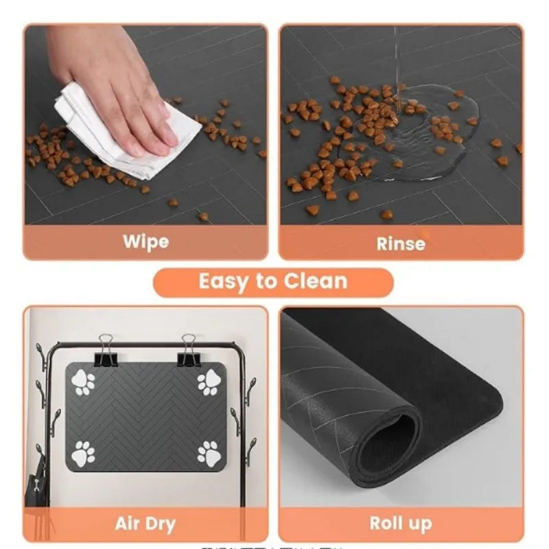 VIKAMA diatom mud pet dining area cat and dog placemat, water-absorbing, anti-slip feeding, splash-proof pad, pet supplies