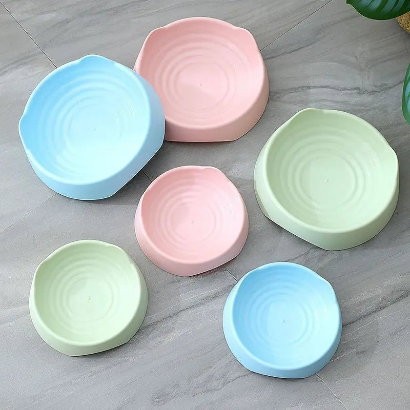 1-2Pcs Pet Dog Cat Food Bowl Cat Water Feeding Bowl Durable Plastic Standing Ear Threaded Pet Bowl Feeder Pets Accessories