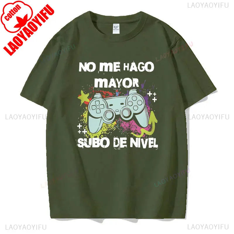 Funny I Don't Get Older I Up Printed T Shirt Retro Spanish Game Fans Geek Dad Gift Vintage T-shirt Fashion Cotton Man's Tee Tops