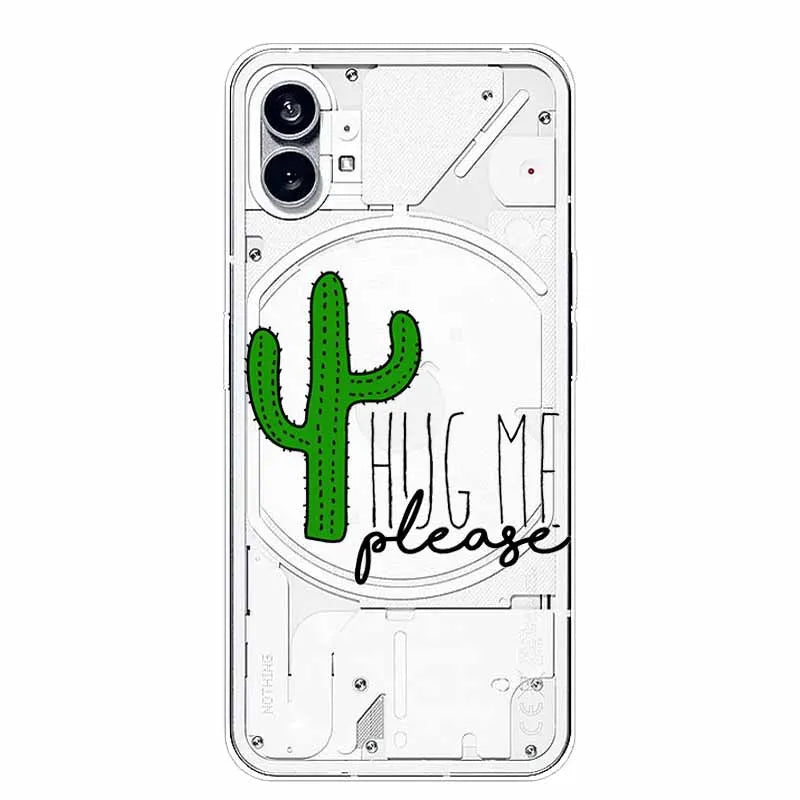 For Nothing Phone 1 2 Case Silicone Soft Cute Transparent Coque for Nothing Phone (2) TWO One Protective Funda Clear TPU Covers
