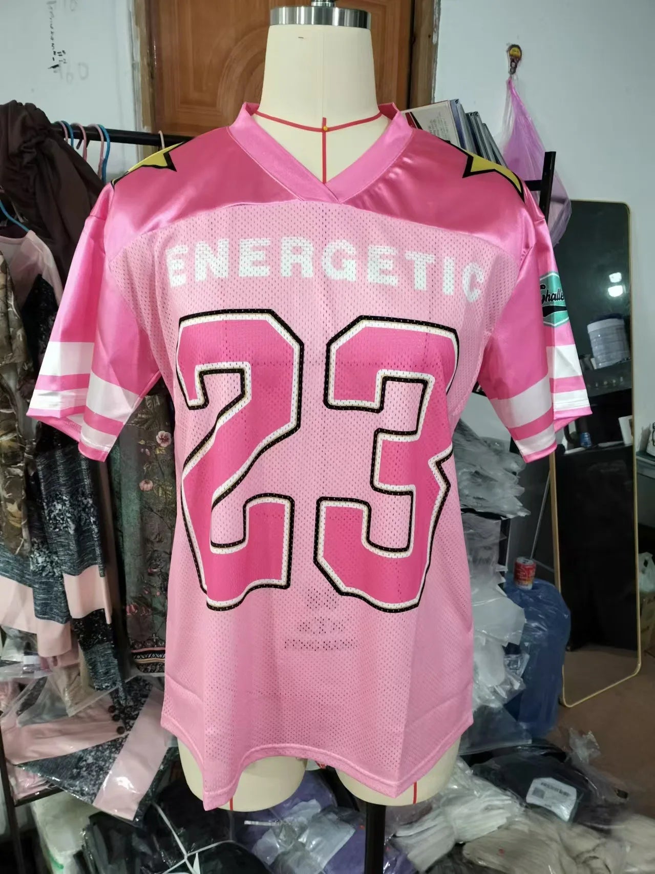Lady Pink European and American Fashionable Loose Casual Street Printed Sportswear Tops Summer Girl Style Short Sleeved T-shirt