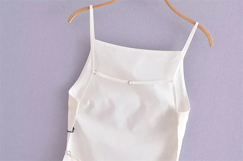 MUJER Black Backless Top Female Sleeveless White Crop Top Women Summer Sexy Tops Woman Party Women's Evening Top With Straps