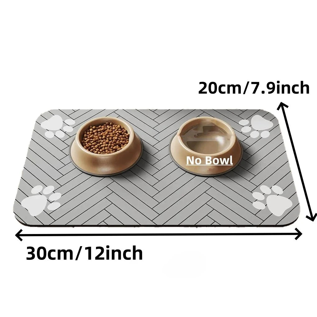 Pet Feeding Mat-Absorbent Pets Placemat for Food and Water Bowl, with Waterproof Rubber Backing, Quick Dry Water Mat for Dog Cat