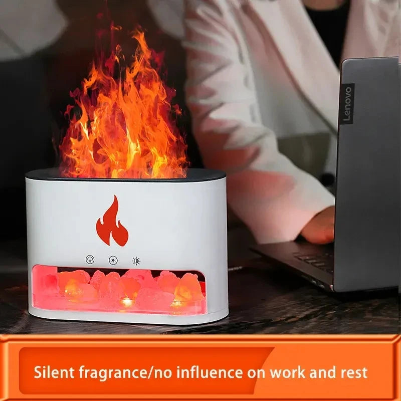 Flame Essential Oils Scent Defuser Ultrasonic Cool Mist Led Simulation 3D Fire Flame Effect Aroma Air Humidifiers Diffusers
