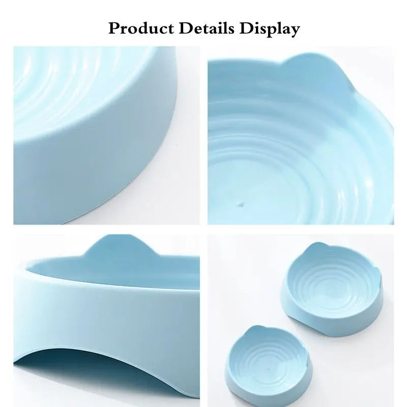1-2Pcs Pet Dog Cat Food Bowl Cat Water Feeding Bowl Durable Plastic Standing Ear Threaded Pet Bowl Feeder Pets Accessories