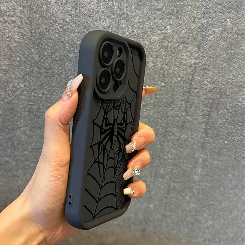 Black Phone Case For iPhone 14 15 16 Shockproof Candy Matte Soft Silicone Bumper Cover
