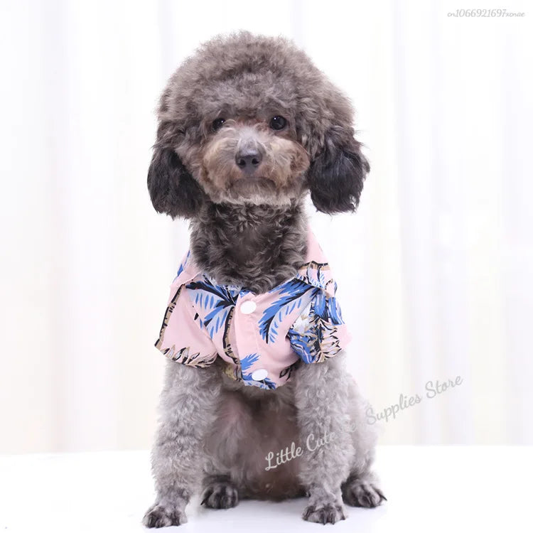Pet Beach Pineapple Shirts Hawaiian Style Dog Cat Coat Vest Spring Summer Thin Breathable Puppy T-Shirt Clothes Fashion Costumes