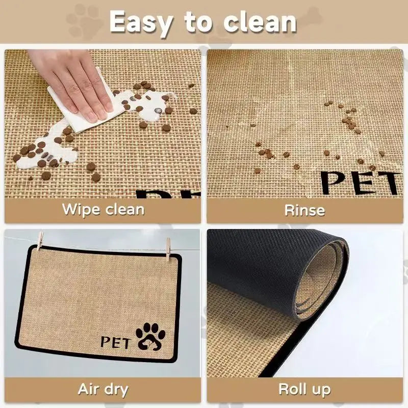 VIKAMA diatom mud pet dining area cat and dog placemat, water-absorbing, anti-slip feeding, splash-proof pad, pet supplies