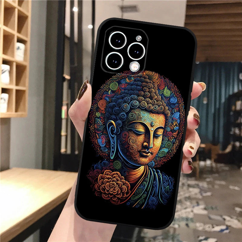 Buddha Phone Case For iPhone 16 15 13 14  Pro Max 16 14 13 Pro 15 Plus 16E Silicone Cover