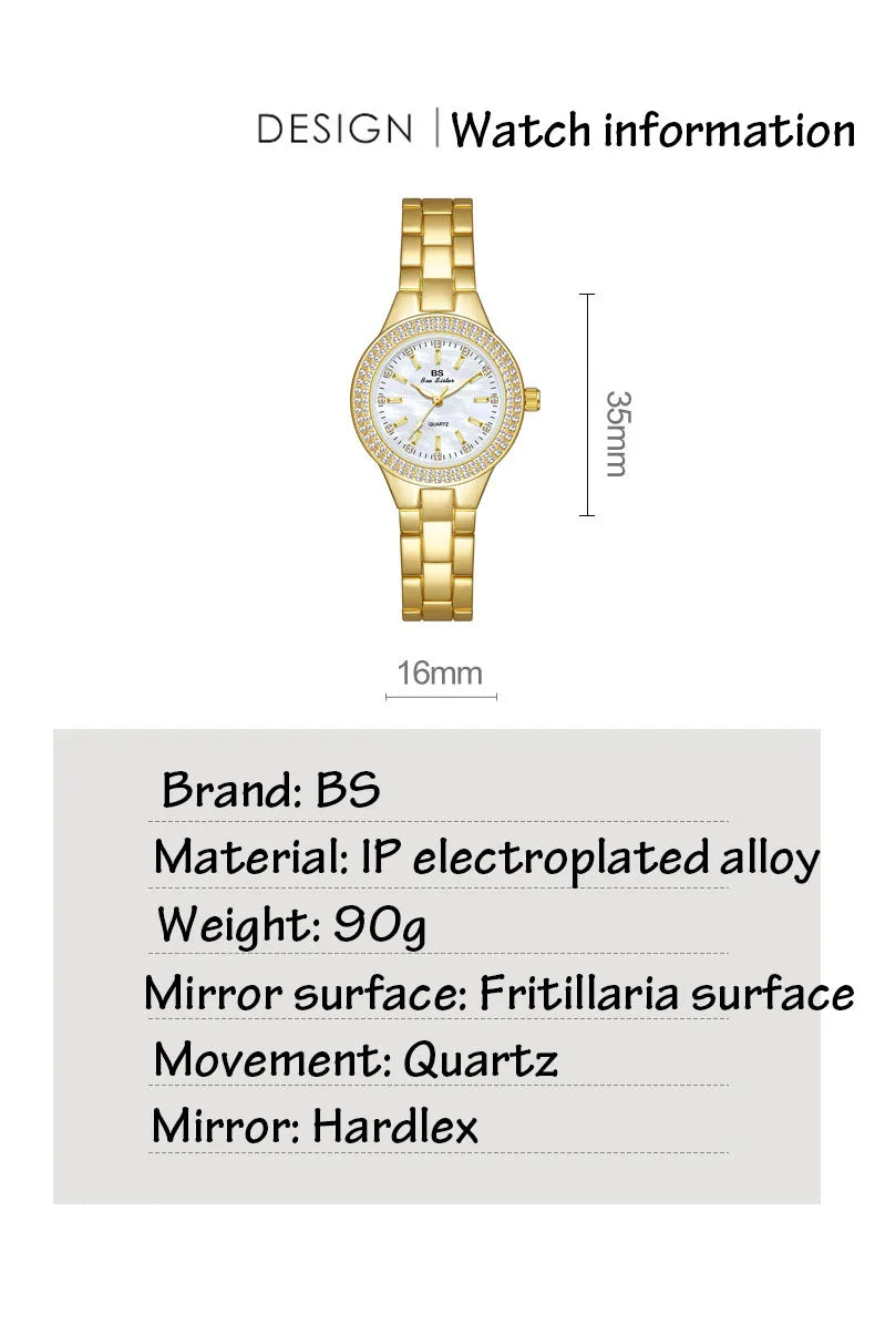 UTHAI Women Watch Classic Light Luxury Brand Temperament Waterproof Gold Metal Bracelet Ladies Fashion Quartz Wristwatches Gift