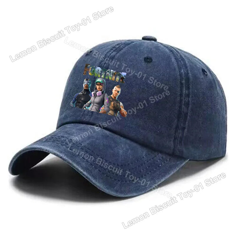 Fortnites Series Adult Baseball Cap Adjustable Hot Men Women Hat Washed Denim Retro Sun Visor Outdoor Sport Accessories Gifts