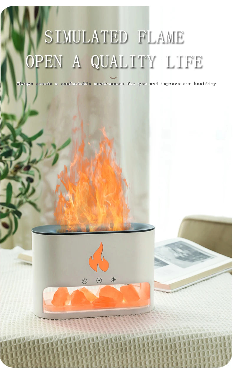 Flame Essential Oils Scent Defuser Ultrasonic Cool Mist Led Simulation 3D Fire Flame Effect Aroma Air Humidifiers Diffusers